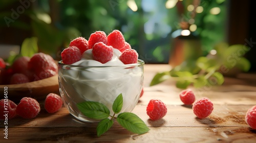 Raspberry in Vanilla Yoghurt 8k Realistic Ligh