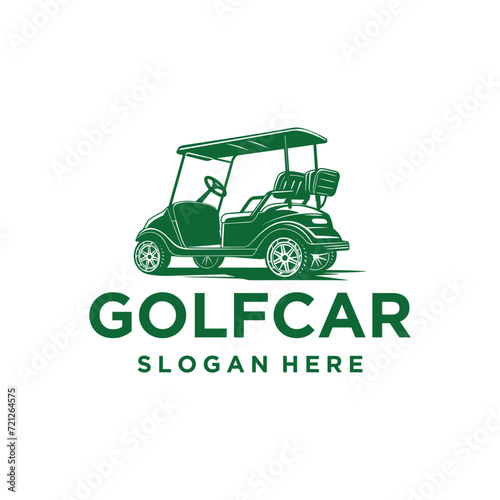 Golf car logo vector