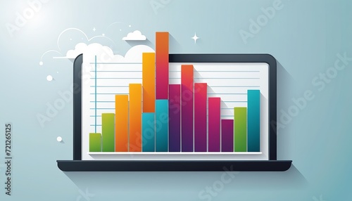 Vector Illustration of a Business Chart Icon  Growth Diagram