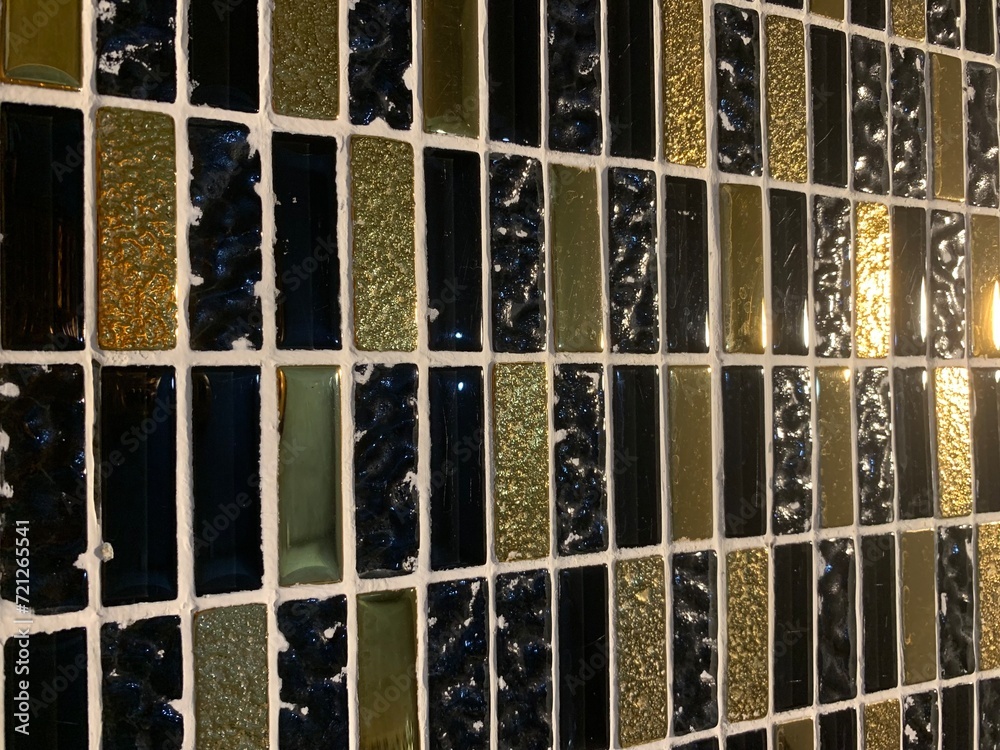 metal grid background, Ceramic tile texture background. High resolution photo, Black, gold, silver and marble tiled walls metal grid background, Ceramic tile texture background. High resolution photo, Black, gold, silver and marble tiled walls