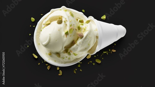 Scoop of Pistachio Ice Cream with Pistachio

