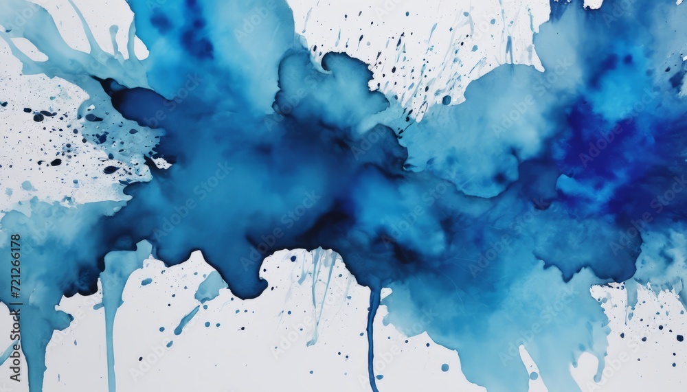 Obraz premium Blue and white splashes on a white background