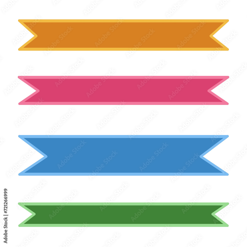 Doodle ribbon set illustration frame design with green pink blue gold colors on transparent background that can be used for sticker, icon, decoration, e.t.c Doodle ribbon set illustration frame design with green pink blue gold colors on transparent background that can be used for sticker, icon, decoration, e.t.c