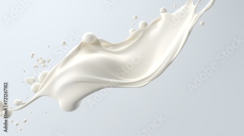 Splash of milk or yogurt on a white background