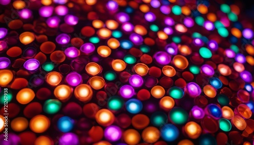A close up of a colorful light display