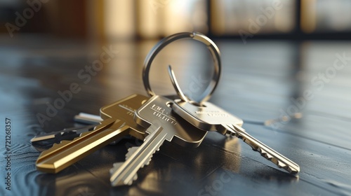 Keys, mortgage real estate, investment concept photo