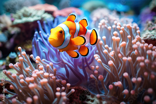Anemone-a clown fish (Amphiprion percula)12 © Sankapro