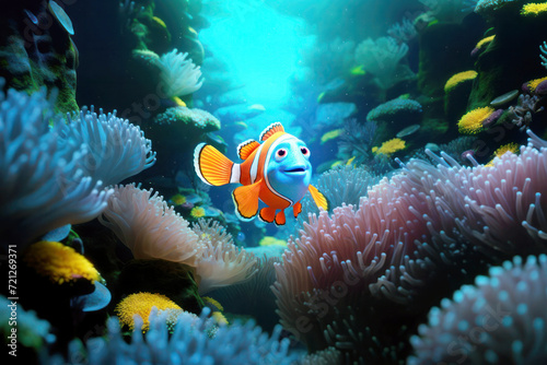 Anemone-a clown fish (Amphiprion percula)32
