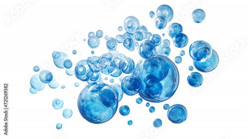 Blue Water Splash with Bubbles and DropsBlue Water Splash with Bubbles and Drops