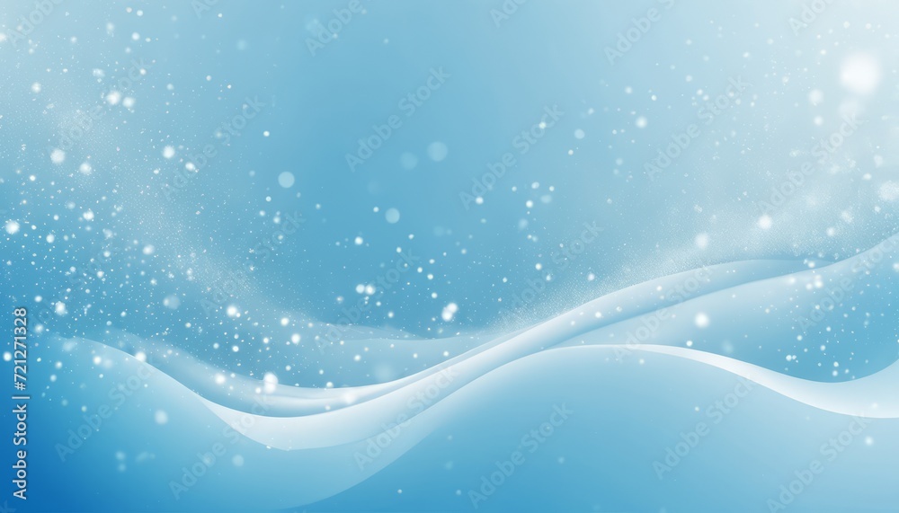 A blue and white image of snow falling A blue and white image of snow falling