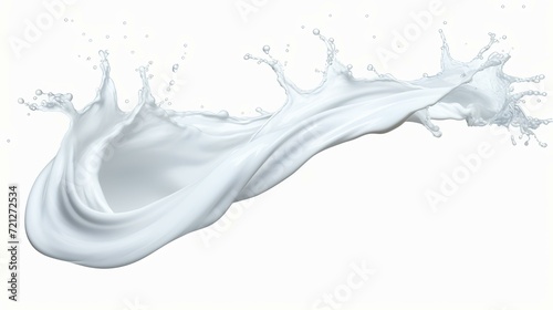 Twisted milk or coconut milk splash isolated