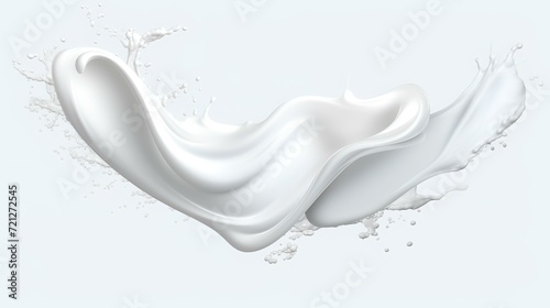 Twisted milk or coconut milk splash isolated

