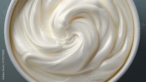Whipped cream top view. Generate Ai 8k realist