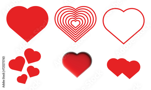 set of red hearts