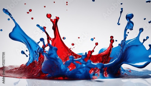A splash of red and blue paint