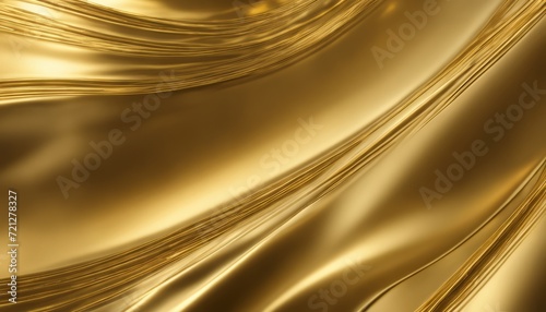 A gold colored curtain with waves