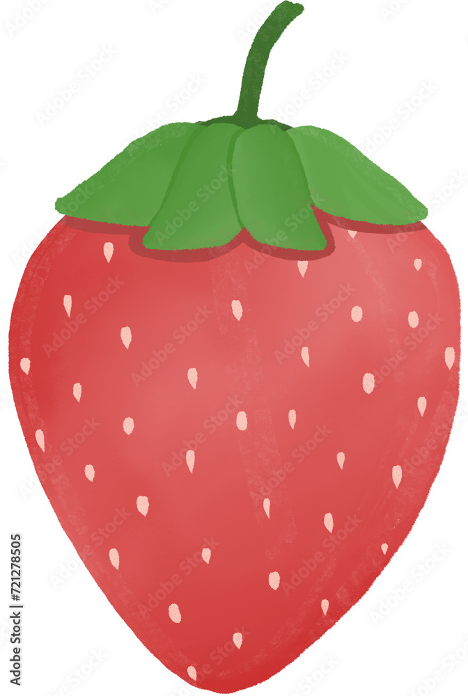 starwberry clipart. watercolor style. isolated on transparent background