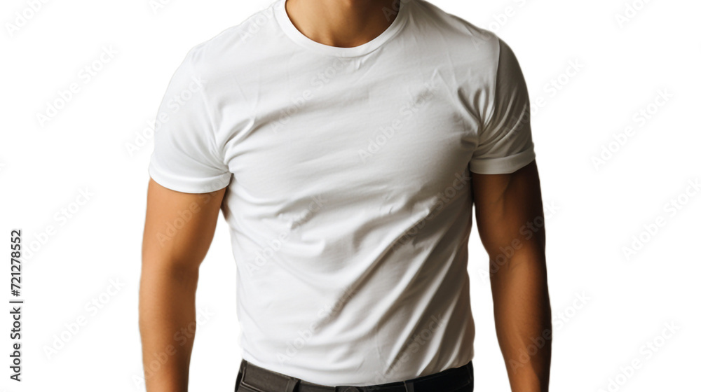 handsome man body with blank simple white T-shirt handsome man body with blank simple white T-shirt