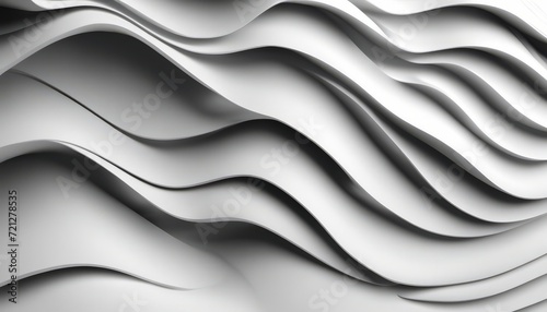 A white and gray wave design on a wall