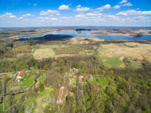 Ruins of a manor house belo...