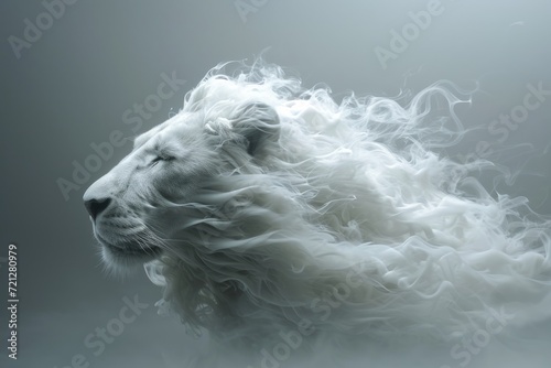a lion made of a white smoke © Crazy Dark Queen