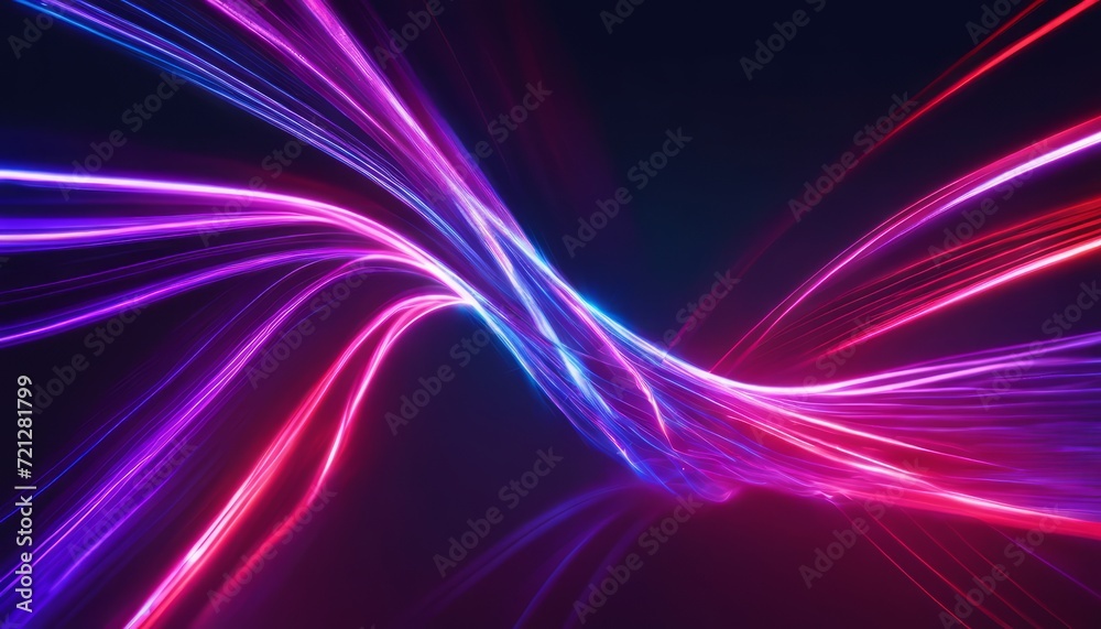 A purple and pink neon light in the dark