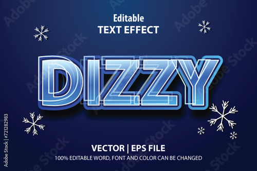 Vector editable text effect dizzy cold font for banner, business, logo, headline design