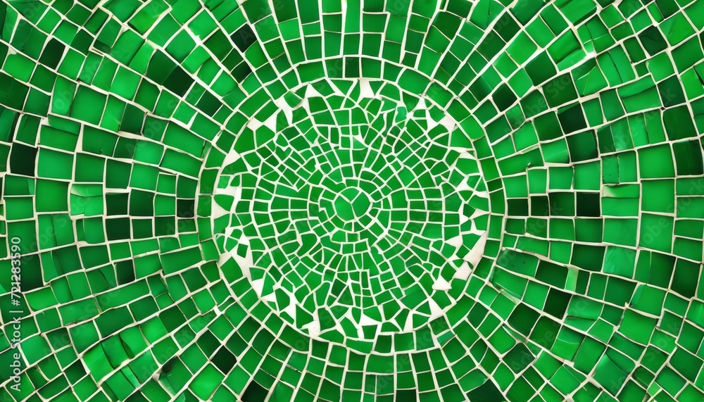Fototapeta premium A green mosaic design with a circle in the middle