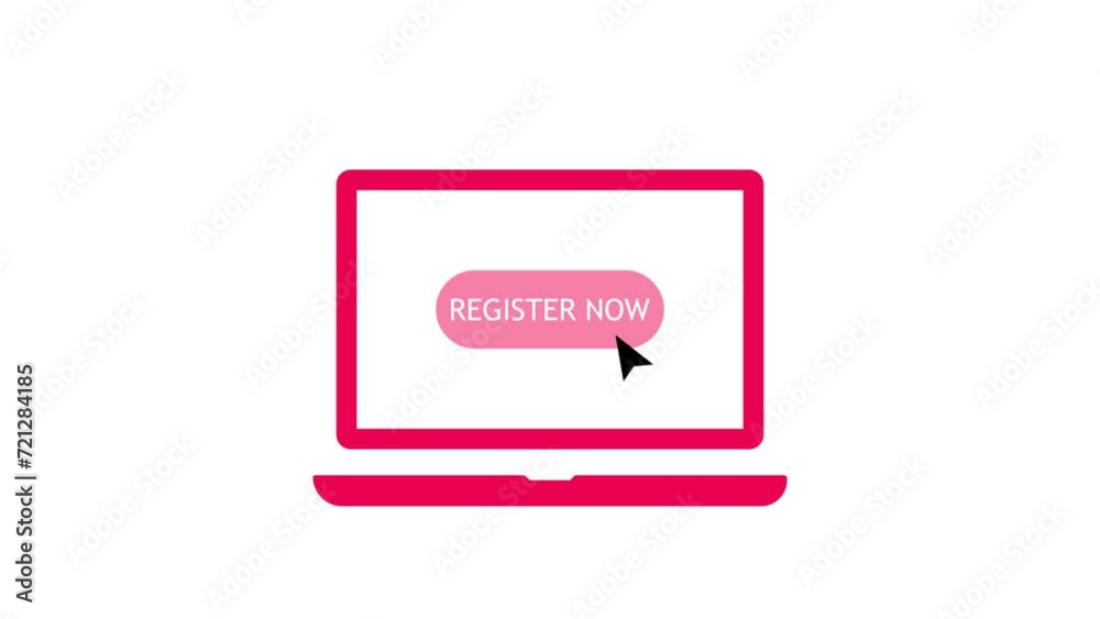 register now animation button in red color, animation button of register now on white background register now animation button in red color, animation button of register now on white background
