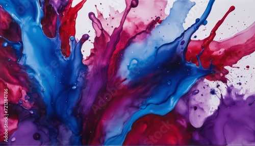 A splash of red, blue and purple paint