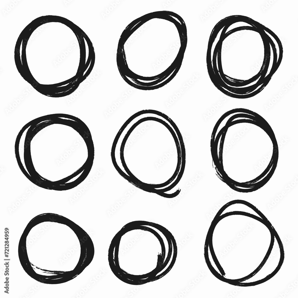 Circular scribble doodle oval. Vector illustration. White background. Highlight circle frames. For message note mark design element. Set hand drawn pencil or marker round circles line sketch set. Circular scribble doodle oval. Vector illustration. White background. Highlight circle frames. For message note mark design element. Set hand drawn pencil or marker round circles line sketch set.