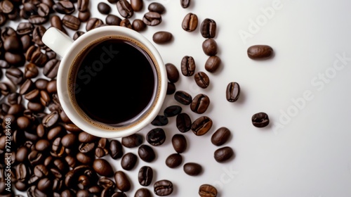 A Rich Aroma Captivating Coffee Cup and Beans