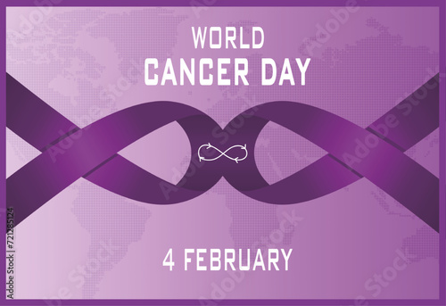 World Cancer Day concept. Lavender Ribbon.