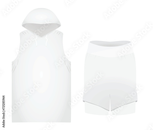 Hoodie and shorts. vector illustration