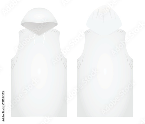 White hoodie top tank. vector illustration