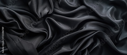 Close-up of creased black fabric for backdrop.