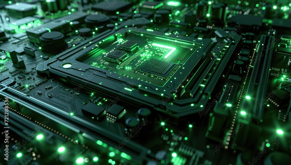 An electronic circuit board serves as the backdrop, symbolizing central computer processors within the realm of technology. An electronic circuit board serves as the backdrop, symbolizing central computer processors within the realm of technology.