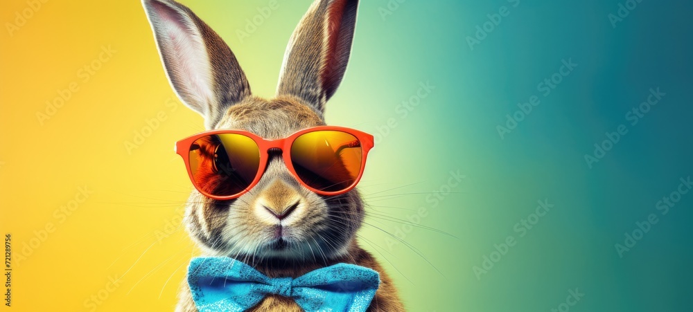 A stylish bunny sporting glasses.