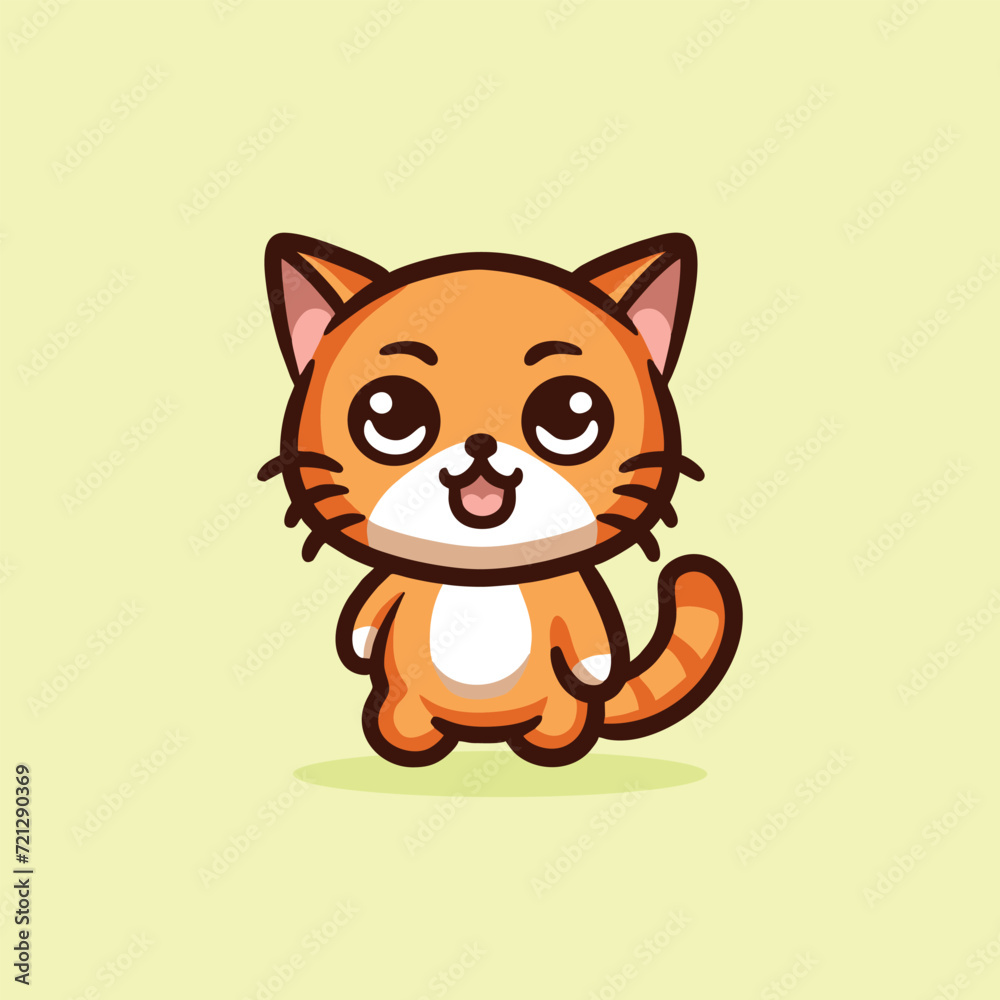 Cute Cat Cartoon Mascot Animal Vector Logo Design illustration Cute Cat Cartoon Mascot Animal Vector Logo Design illustration