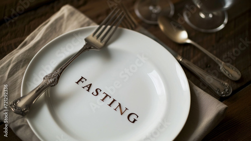 plate and knife and fork, eating, intermitent fasting concept photo