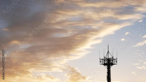 View of the sky, clouds and antenna