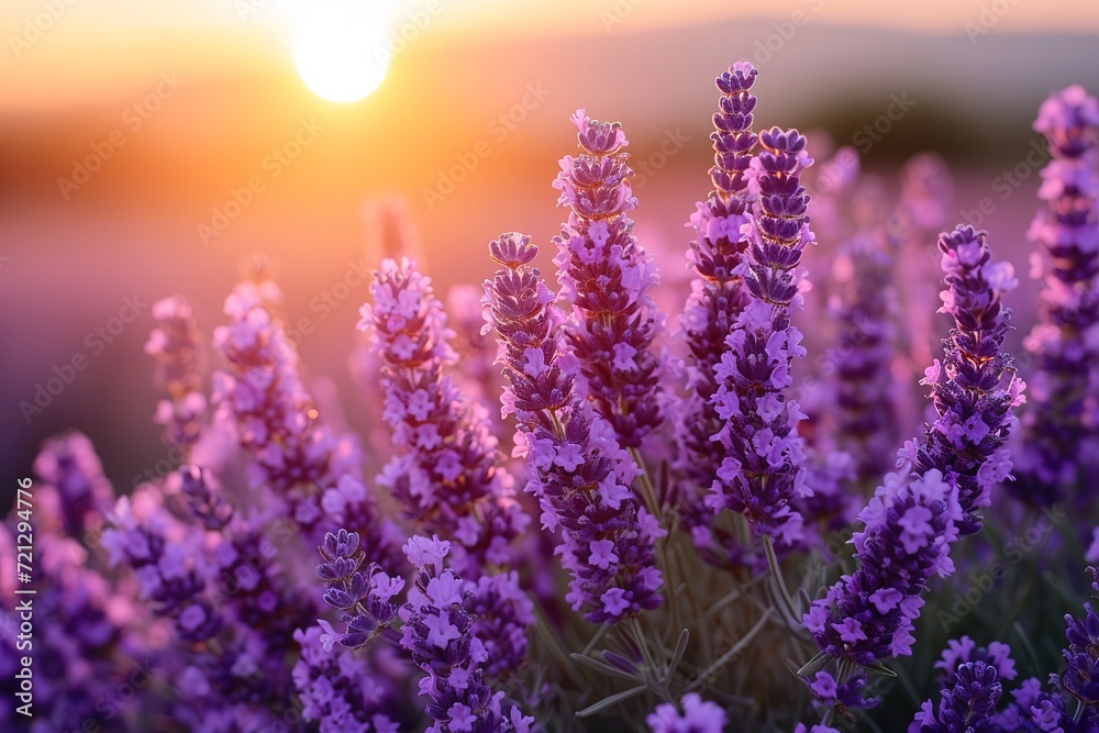 A surprise proposal with a ring hidden in a bouquet of lavender flowers A surprise proposal with a ring hidden in a bouquet of lavender flowers