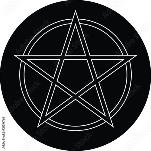 Simple pentagram icon. Premium symbol in stroke style. Design of pentagram icon. Vector illustration.