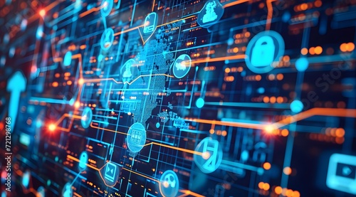 Cybersecurity, essential technology, Businesses utilizing advanced cybersecurity technology on a global network, protection and defense, safeguarding critical data and ensuring digital security photo