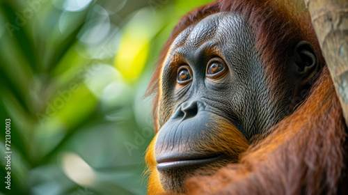 An image of an orangutan in the trees photo