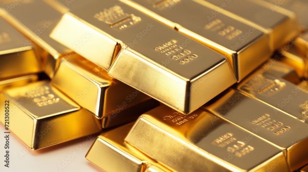 Gold bars and Financial concept. Neural network AI generated art Gold bars and Financial concept. Neural network AI generated art