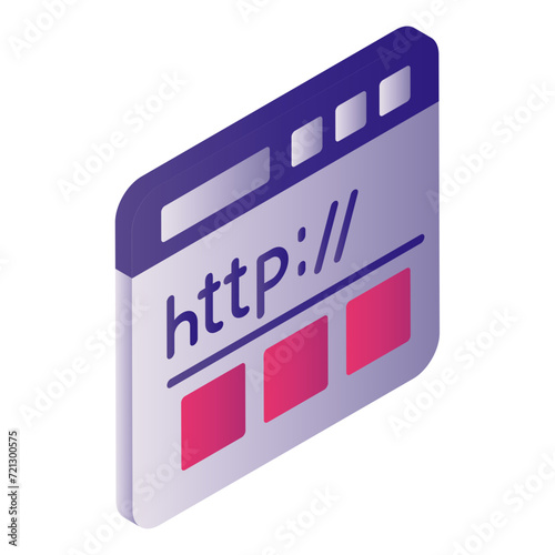 Hypertext Transfer Protocol isometric Concept, HTTP Data Communication For world Wide Web Vector color Icon Design, Cloud computing and Internet hosting services Symbol,  Website Browse illustration