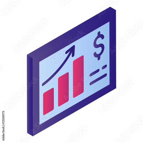 Human Hand Holding Analytical Report isometric Concept, website traffic stats vector icon design, Cloud computing and Internet hosting services SymbolControl panel icon set stock illustration