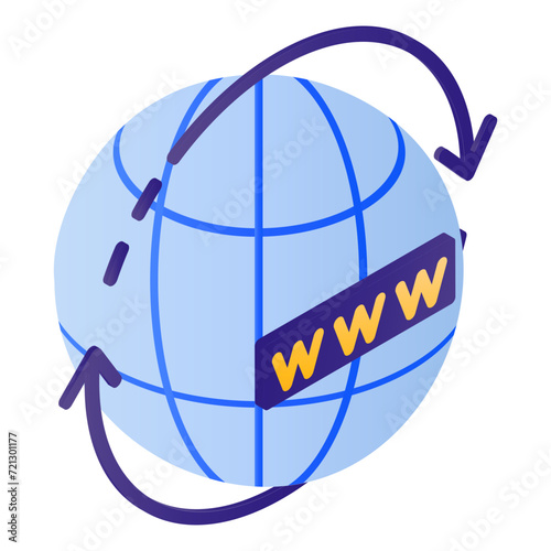 Website Address isometric Concept, World Wide Web Vector Icon Design, Cloud computing and Internet hosting services Symbol, Web URL Sign