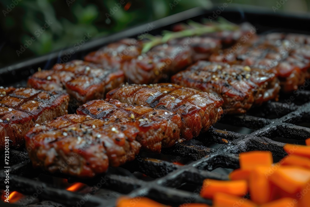 Delicious grilled meat with vegetables professional advertising food photography Delicious grilled meat with vegetables professional advertising food photography